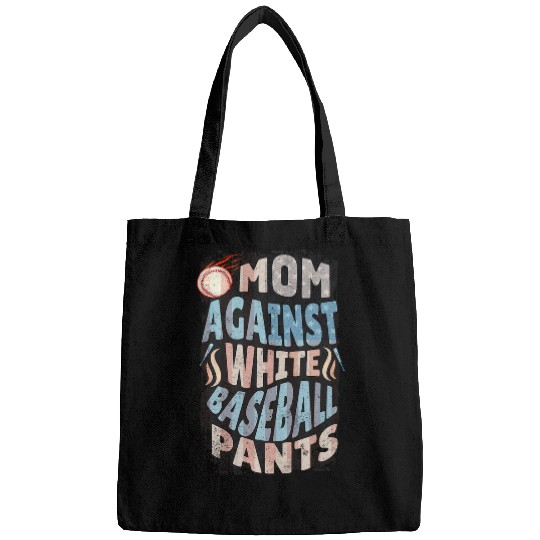 Moms Against White Baseball Pants Funny BaseBall Mom women Bags
