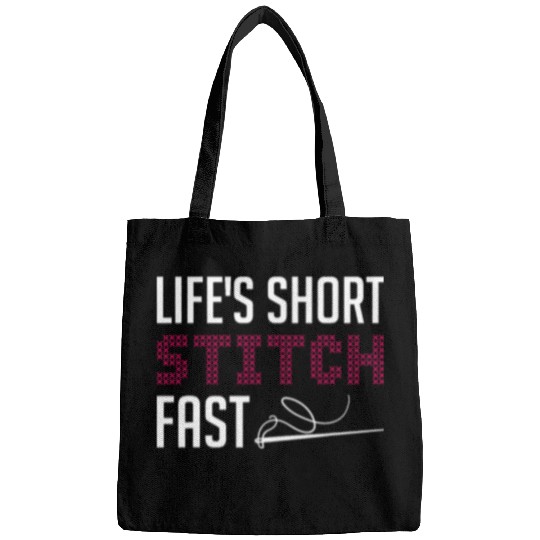 Lifes Short Stitch Fast Cross Stitch Needlepoint Art Bags