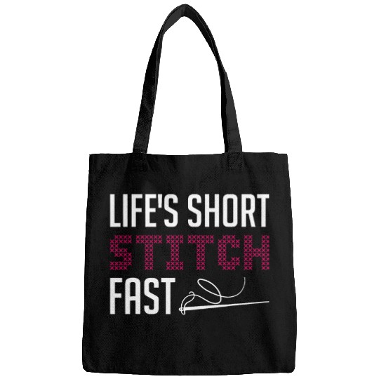 Lifes Short Stitch Fast Cross Stitch Needlepoint Art Bags