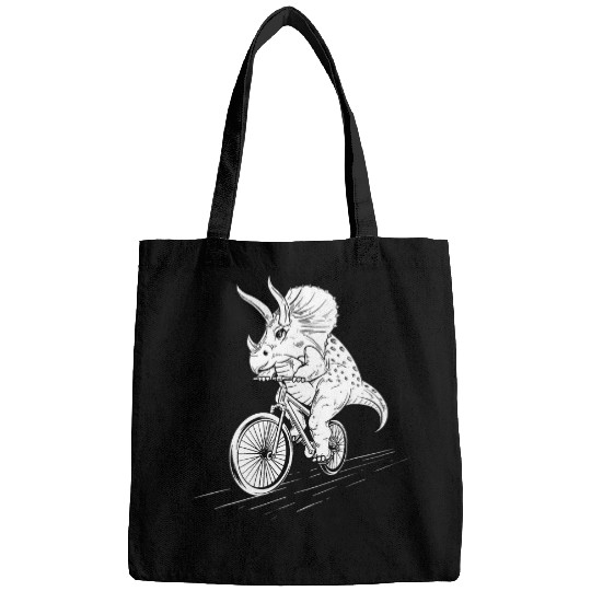 Triceratops Biking Cyclist Biker Dinosaur Lover Bags