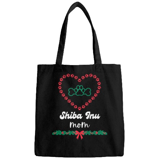 Dog Shiba Inu Mom Christmas Holidays xmass Cute Fur Mama Bags