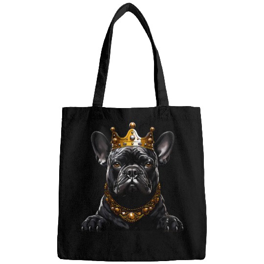 Trendy Frenchie Wearing Crown Funny French Bulldog Lovers Bags