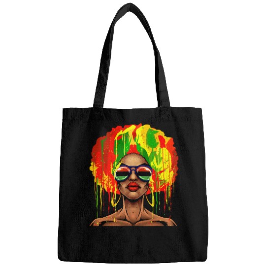 Juneteenth Black Women Afro Hair Pop Art Black History Bags