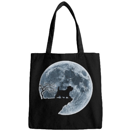Westie Halloween Costume Moon Silhouette Creepy Bags