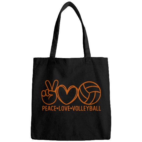 Peace Love Volleyball Sports Mom Game Day Team Coachs Mama 3 Bags