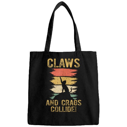 Mountain Climbing Bouldering Rock Climber Feline Cat Lover Bags