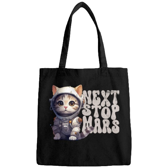 Next Stop Mars Cute Astronaut Cat Bags