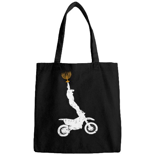 Motorcycle Rider Menorah Hanukkah Funny Chanukah Dirt Bike Bags