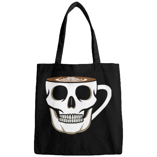 Latte Art Funny Skull Coffee Cup Gift for Women Men Bags