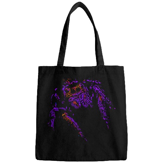Jumping Spider Mom Spider Dad Spooder Purple Pop Art Spider Bags