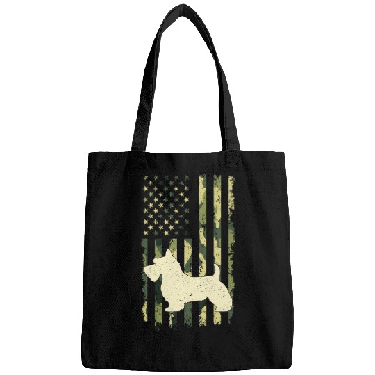 Dog Scottish Terrier s Camouflage s American Flag 3 Bags
