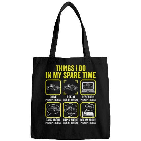 Things I Do In My Spare Time Pickup Trucks Driver Retro Bags