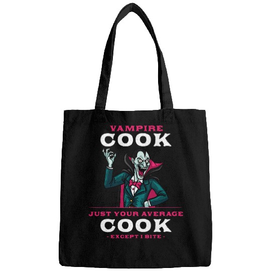 Vampire Cook Halloween Chef Scary Cooker Villain Funny Bags