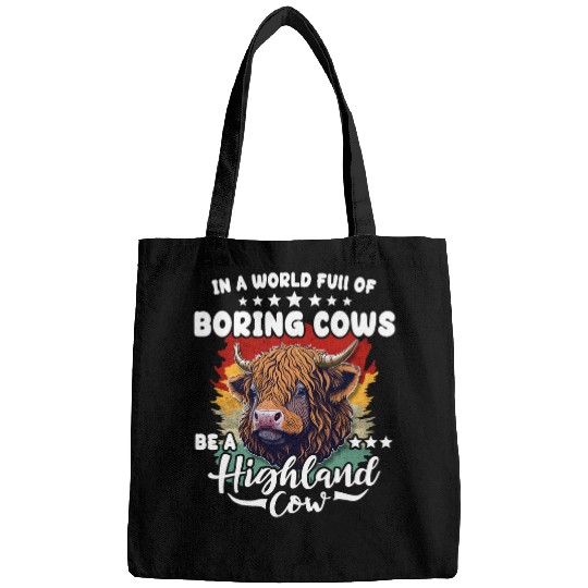 Scottish Highland Cattles Farmer Animals Boring Cattle Cow Bags