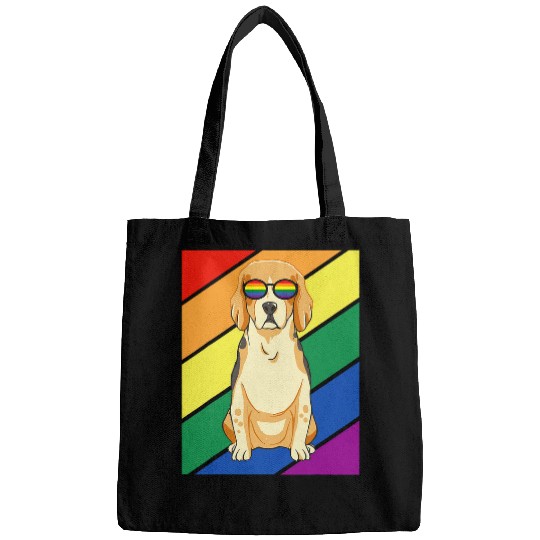 LGBTQ Flag Gay Pride Month Rainbow Beagle Dog LGBT Glasses Bags