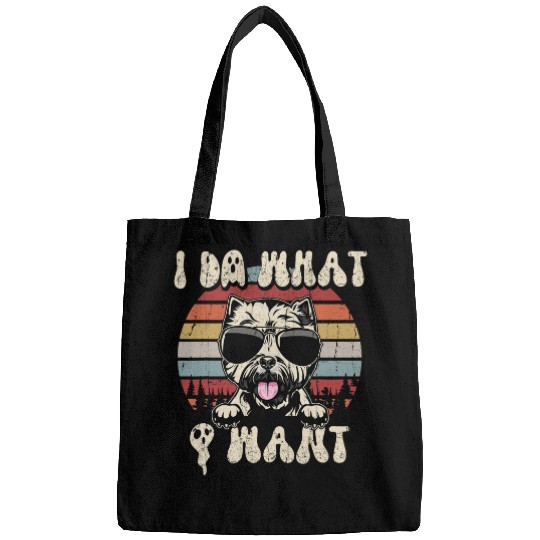 Westie Says I Do What I Want Halloween Retro Dog Funny Bags