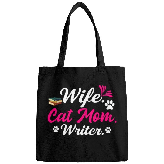 Wife Cat Mom Writer Author Book Writing 2 Bags