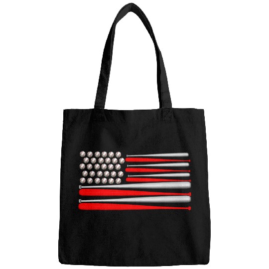 USA American Flag Baseball Red White Blue 4th of July Top Bags