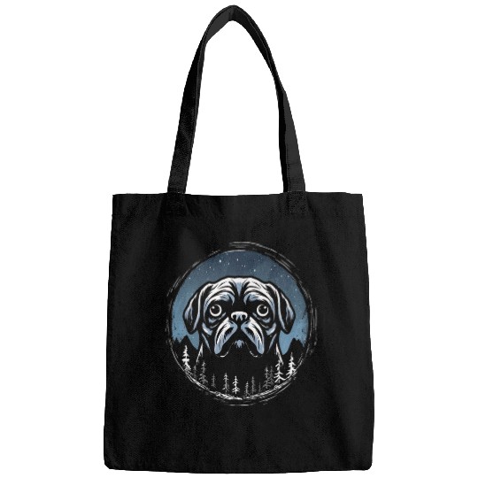 Pug Creepy Dog Full Moon Pug Lover Halloween Bags