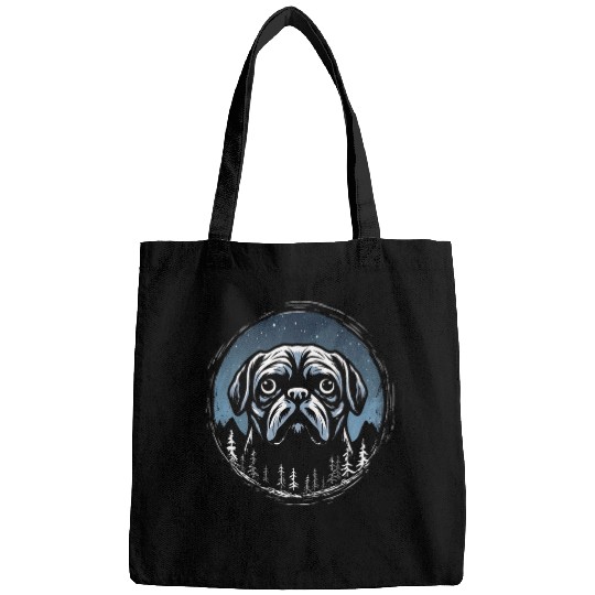 Pug Creepy Dog Full Moon Pug Lover Halloween Bags