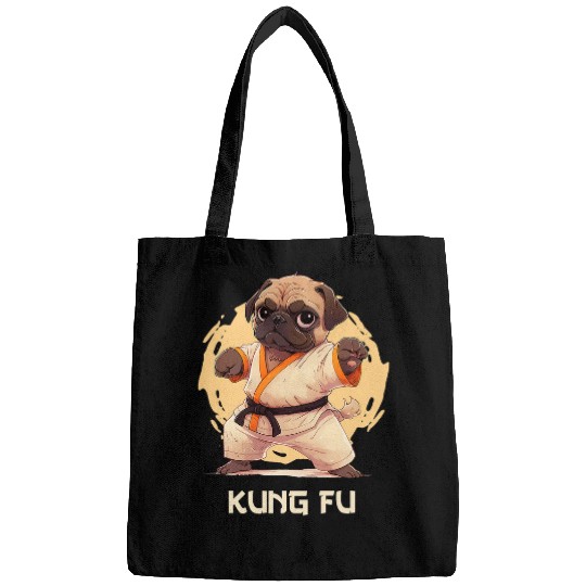 Pug Dog Graphic As Training Kung Fu Clothing Bags