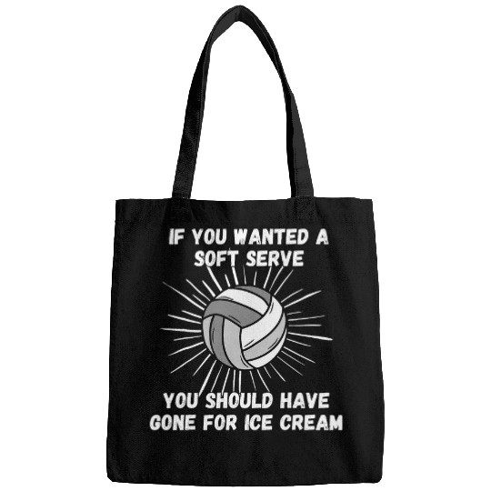 Volleyball Soft Serve Ice Cream Player Server Funny Sayings Bags