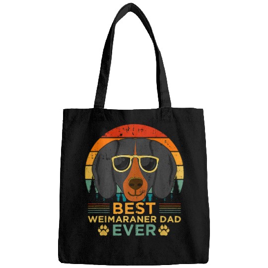 Mens Retro Style bests Weimaraner Dad Ever Fathers Day Bags