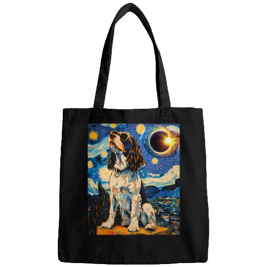 Total Solar Eclipse English Springer Spaniel Dog 2 Bags