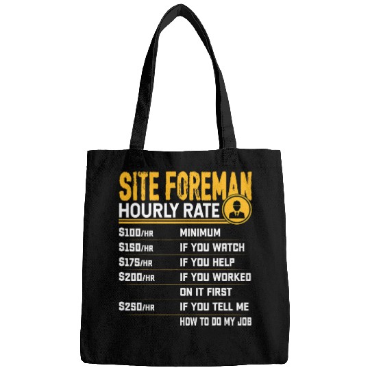 Site Foreman Hourly Rate Construction Work Supervisor Bags