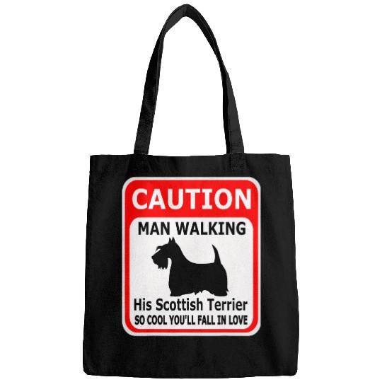 Scottish Terrier Caution Man walking his... Bags