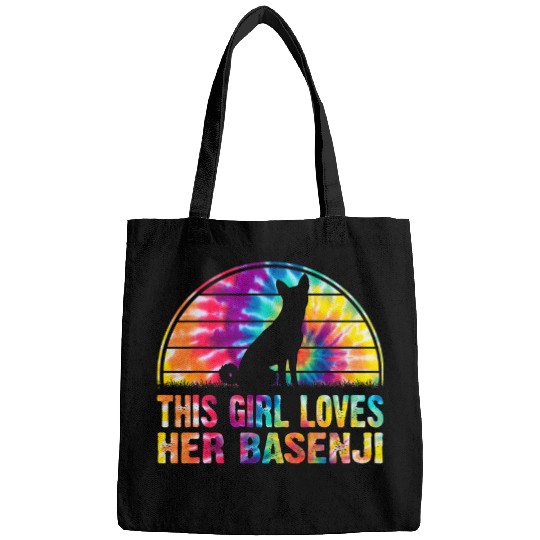 This Girl Loves Her Basenji Tie Dye Dog Lover Gift Bags