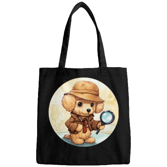 Toy Poodle Detective Funny Dog Mystery 2 Bags