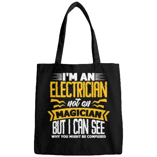 Mens Im An Electrician Not A Magician Funny Electricians Lineman Bags