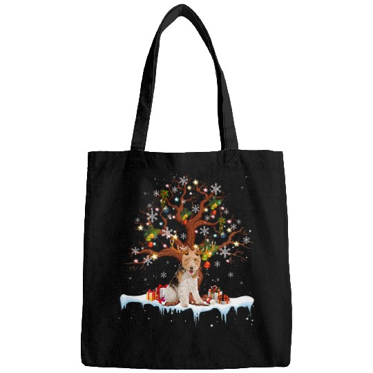 Wire Fox Terrier Reindeer Costume Christmas Ornaments Bags