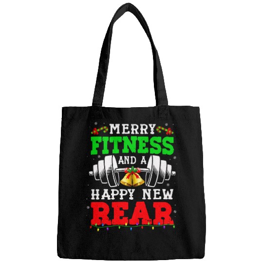 Merry Fitness And A Happy New Rear Funny Christmas Exercise Bags