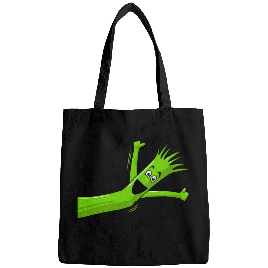 Wacky Waving Tube Man Funny Cartoon Portrait Green Bags