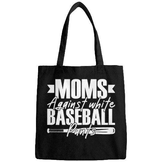 Womens Moms Against White Baseball Pants Funny Baseball Mom 3 Bags