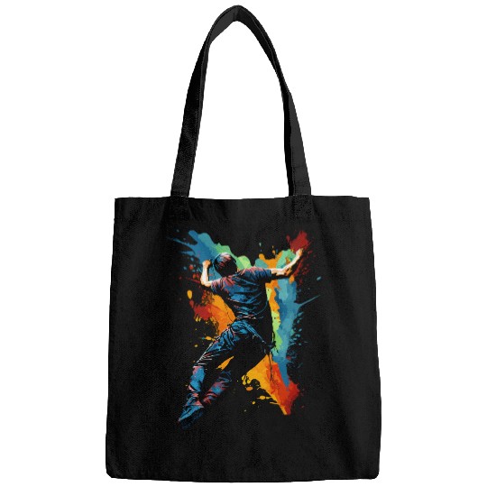 Painted Rock climber Men artistic Boys Rock Climbing Bags