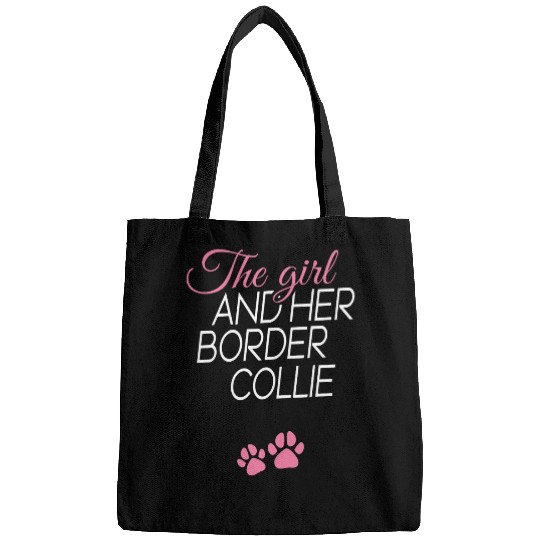 Womens The girl and her Border Collie dog dogs paws dog trainer Bags