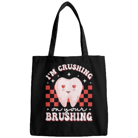 Kids Im Crushing On Your Brushing Dental dentists Valentines Day Bags