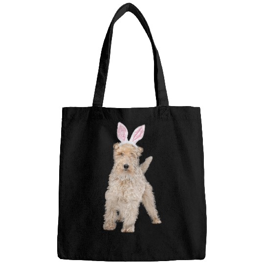 Wire Fox Terrier Wearing Easter Bunny Ears Dog Bags