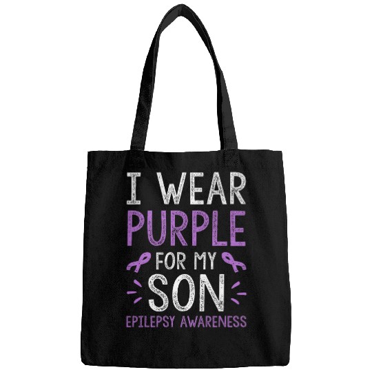 Wear Purple For My Son Epilepsy Awareness Bags