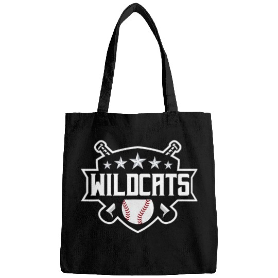 Wildcats Baseball Sports Game Day Spirit Print Stars Mom Dad Bags