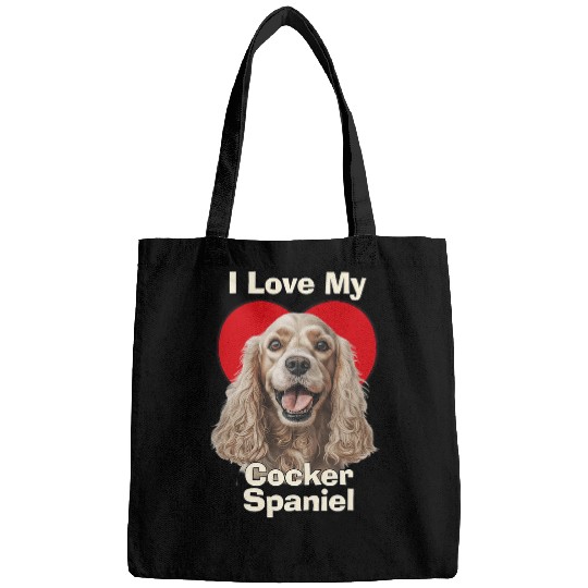 I Love My Cocker Spaniel Puppy Dog Bags