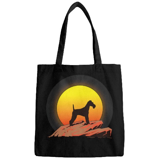 Wire Fox Terrier Dog Sunrise Bags