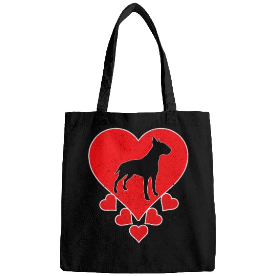 vintages Bull Terrier Dog Lover Valentines Day Bull Terrier Bags
