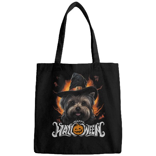 Yorkshire Terrier Dog Funny Halloween Costume Pumpkin Witch Bags