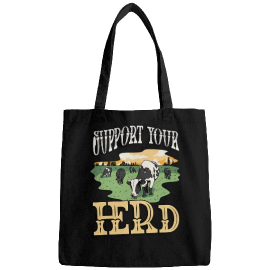 Support Your Herd Dairy Farmer Farm Animals Cattle Farming Bags