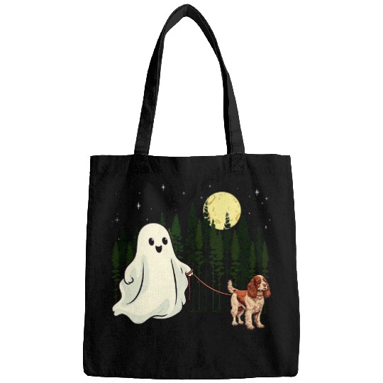 Welsh Springer Spaniel Walking ghosts Halloween Funny Kids Bags
