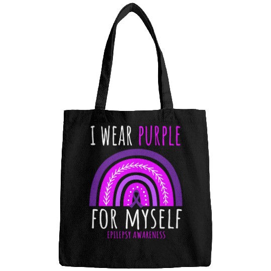 Women Men Kids I Wear Purple For Myself Epilepsy Awareness Bags